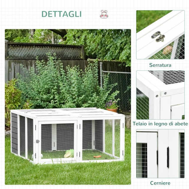 Ξύλινο Κλουβί Κουνελιών 120 x 120 x 60 cm PawHut D51-193