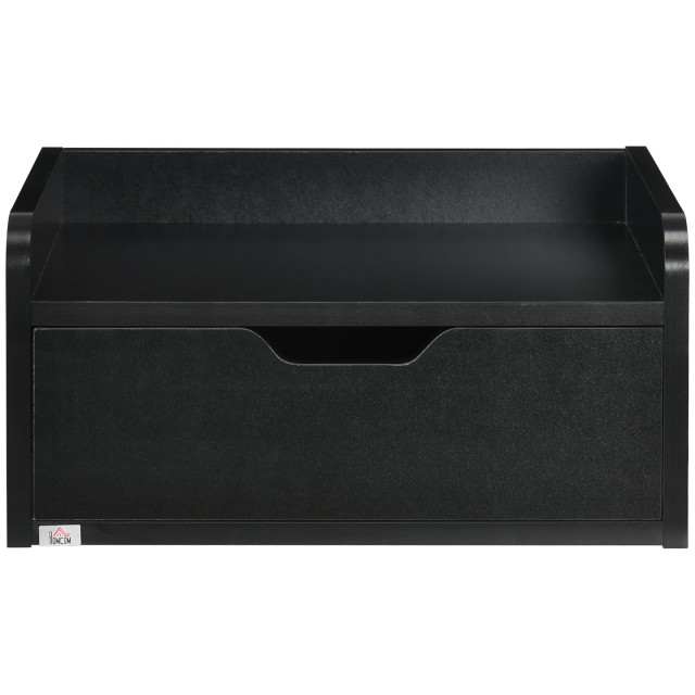 Σετ Κρεμαστά Ξύλινα Κομοδίνα 40 x 30 x 19.5 cm 2 τμχ Χρώματος Μαύρο HOMCOM 831-629V00BK