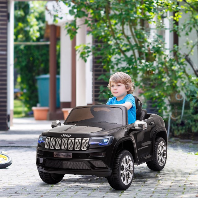 HOMCOM Electric Car Jeep for Kids 12V Manual Driving and with Remote Control - Black 370-190
