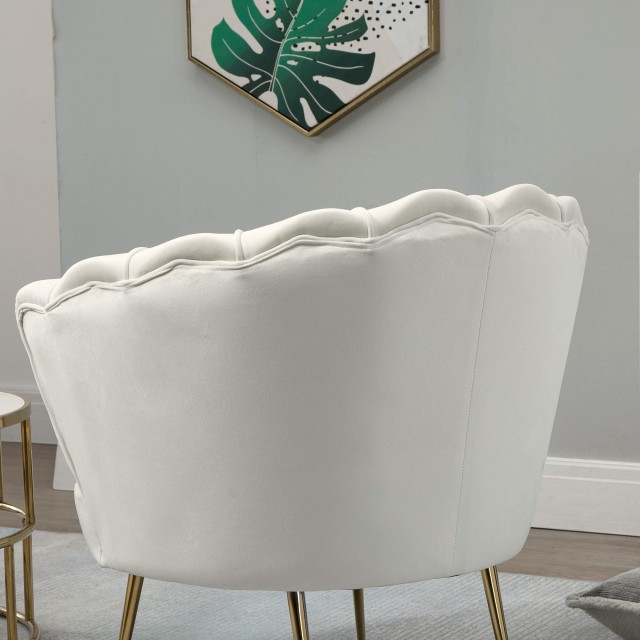 Πολυθρόνα HOMCOM Vintage Style Design με επένδυση από βελούδο, 179x77x77cm, κρέμα 833-961WT
