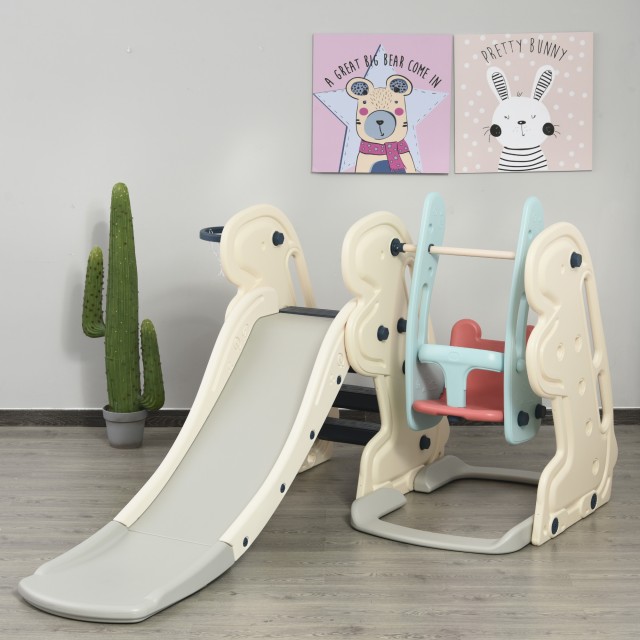 HOMCOM Slide for Children για Κήπο ή Υπνοδωμάτιο με Κουνιστή Καλάθι Καθίσματος 331-002