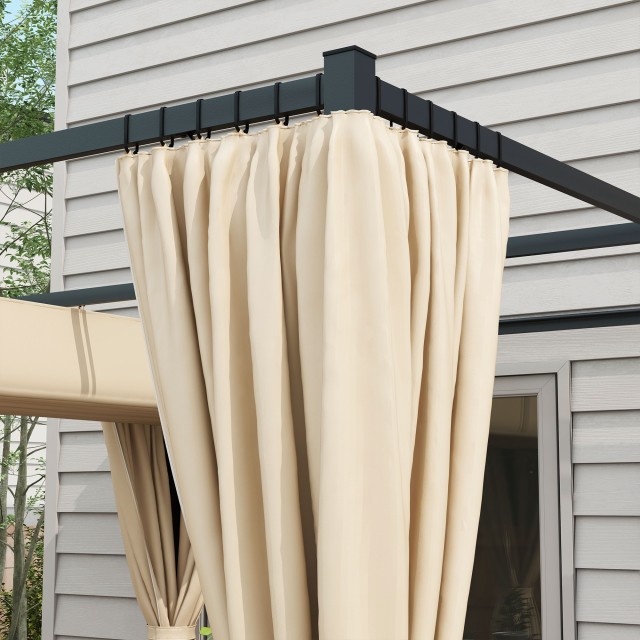 Outsunny Garden Pergola με αναδιπλούμενη οροφή και τέντες, σε μέταλλο και πολυεστέρα, 300x300x227 cm, μπεζ 84C-441V00BG