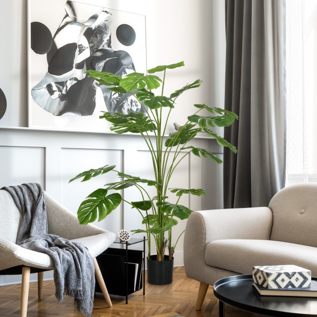 HOMCOM Τεχνητό φυτό Monstera Ύψος 180 cm για εσωτερική και εξωτερική χρήση με γλάστρα 830-800V01GN