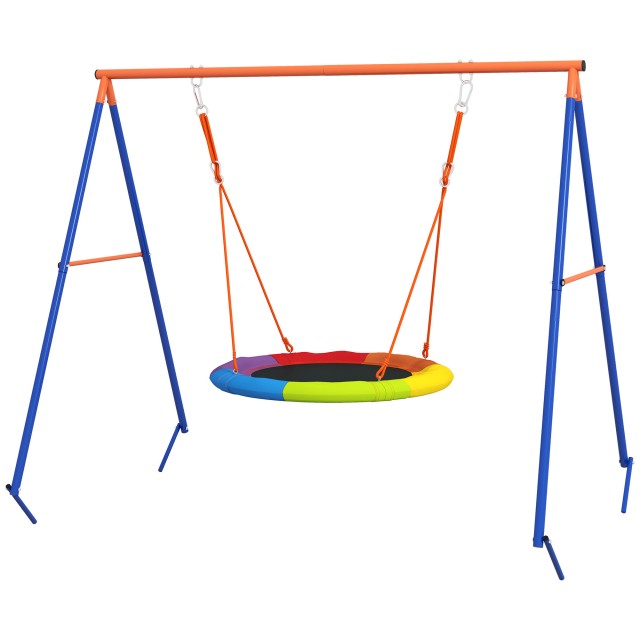 Outsunny Garden Nest Swing για 1-2 Παιδιά σε ενισχυμένο μέταλλο, 196x172x180cm, Πολύχρωμη 344-076V00MX