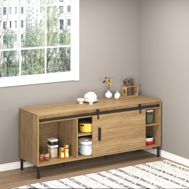 HOMCOM Kit για Ξύλινη Συρόμενη Πόρτα με ράγα 200cm και Χωρητικότητα...