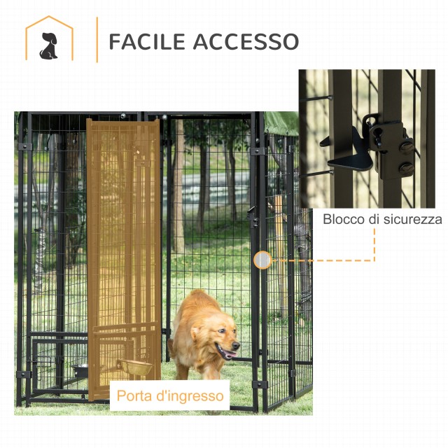 PawHut Steel Dog Kennel για εσωτερική και εξωτερική χρήση με υφασμά...