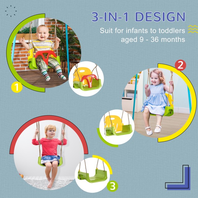 Outsunny 9-36 Μηνών PP και PE Baby Swing με ρυθμιζόμενο σχοινί και ...