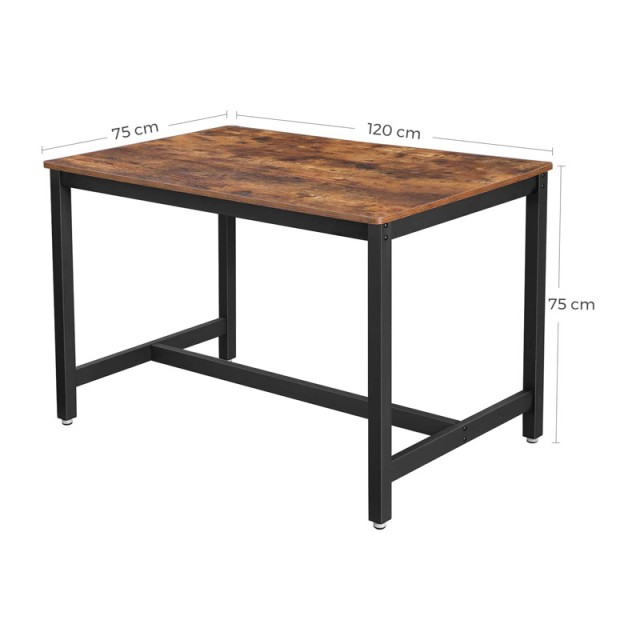 Ορθογώνιο Μεταλλικό Τραπέζι 120 x 75 x 75 cm VASAGLE KDT75X