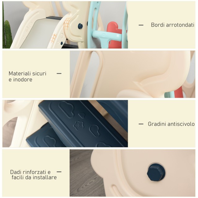 HOMCOM Slide for Children για Κήπο ή Υπνοδωμάτιο με Κουνιστή Καλάθι Καθίσματος 331-002