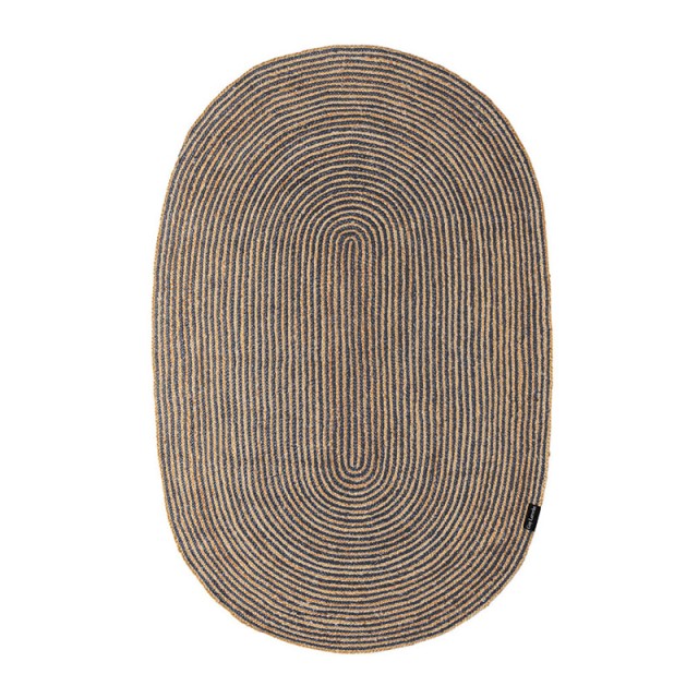 Οβάλ Χαλί από Γιούτα 130 x 200 cm Hartum Anthracite Guy Laroche 1187091124003