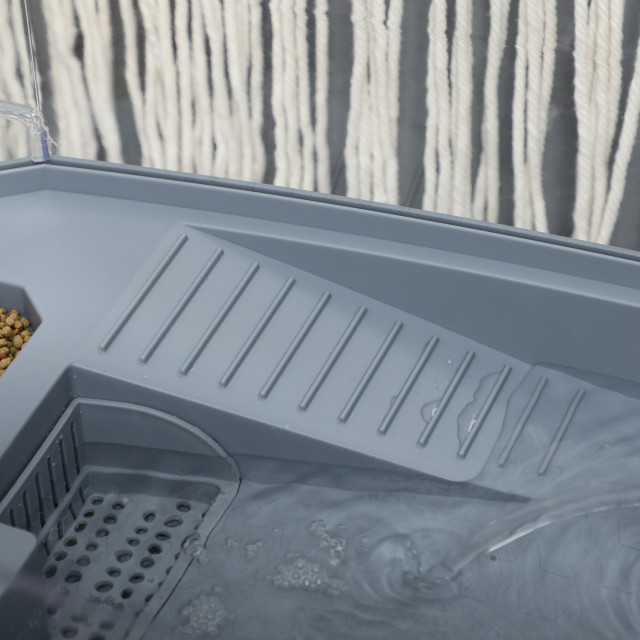 PawHut Multifunction Turtle Bath with Sole and Water Pump, 62x31x21cm, Λευκό D40-032V90WT