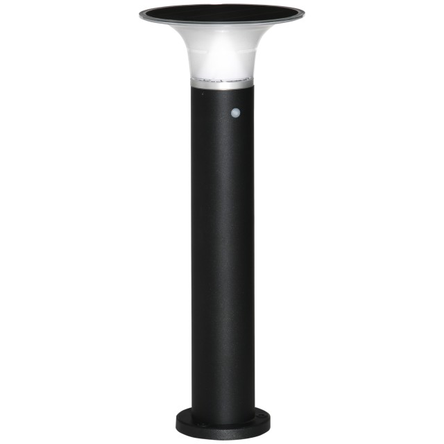 Outsunny Solar Powered Outdoor Light with Dimmable Brightness, Αλουμίνιο, Φ23,5x60cm, Μαύρο B30-008