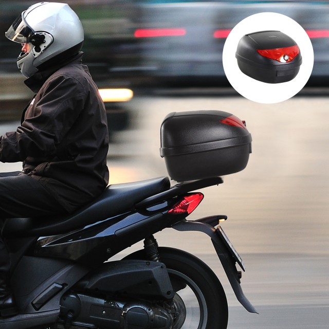 Homcom Universal Top Case για μοτοσυκλέτες και σκούτερ 24L Μαύρη AA...