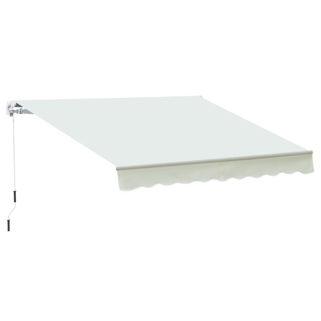 Outsunny Roll-up τέντα με μανιβέλα, αλουμίνιο και πολυεστέρα, 295x245cm, Λευκό 840-150WT