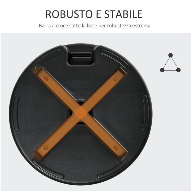 Outsunny Στρογγυλή Βάση Ομπρέλου Φ55cm Πλαστική 30kg για Πολωνούς 38-48mm Μαύρο 84D-131