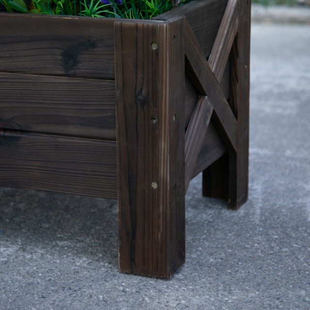 Γλάστρα Outsunny Outsunny Planter Plant Holder Pot for Raised Garden in Wood 845-458