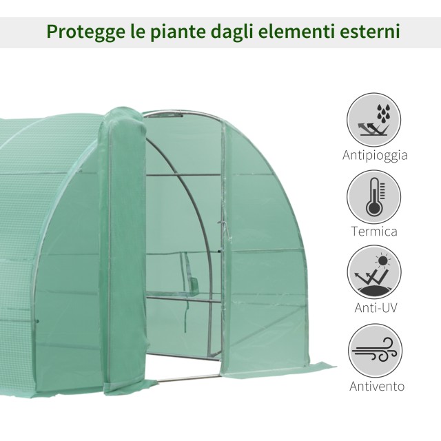 Μεταλλικό Θερμοκήπιο Τούνελ 6 x 3 x 2 m Outsunny 845-143