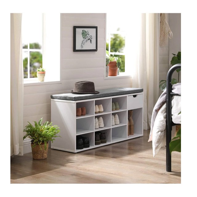 Πάγκος Αποθήκευσης Παπουτσιών με Κάθισμα και 10 Διαμερίσματα 104 x ...