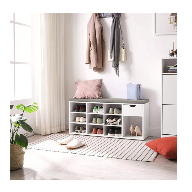 Πάγκος Αποθήκευσης Παπουτσιών με Κάθισμα και 10 Διαμερίσματα 104 x ...