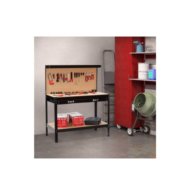Πάγκος Εργασίας με 1 Συρτάρι και 1 Ράφι 120 x 60 x 150 cm Hoppline ...