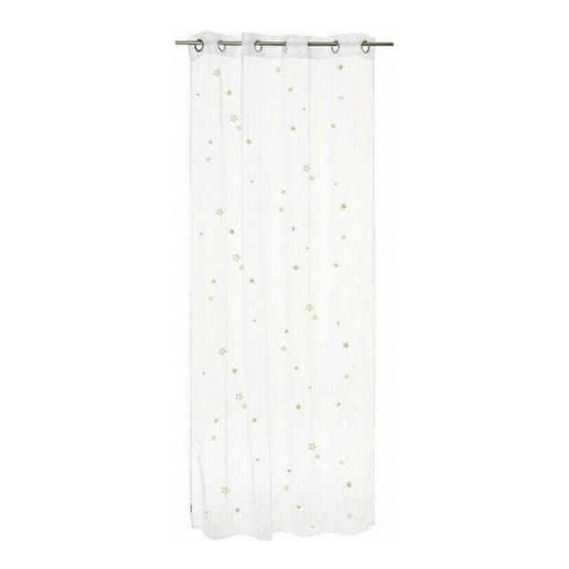 Παιδική Κουρτίνα με Τρουκς 140 x 250 cm White Gold Stars Atmosphera 127188-White