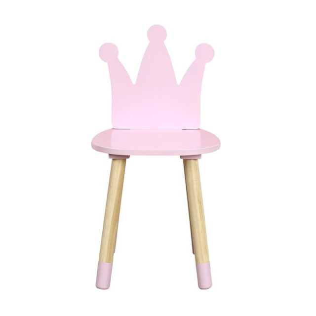 Παιδικό Ξύλινο Καρεκλάκι Κορώνα 28 x 28 x 54 cm Home Deco Kids HD6922