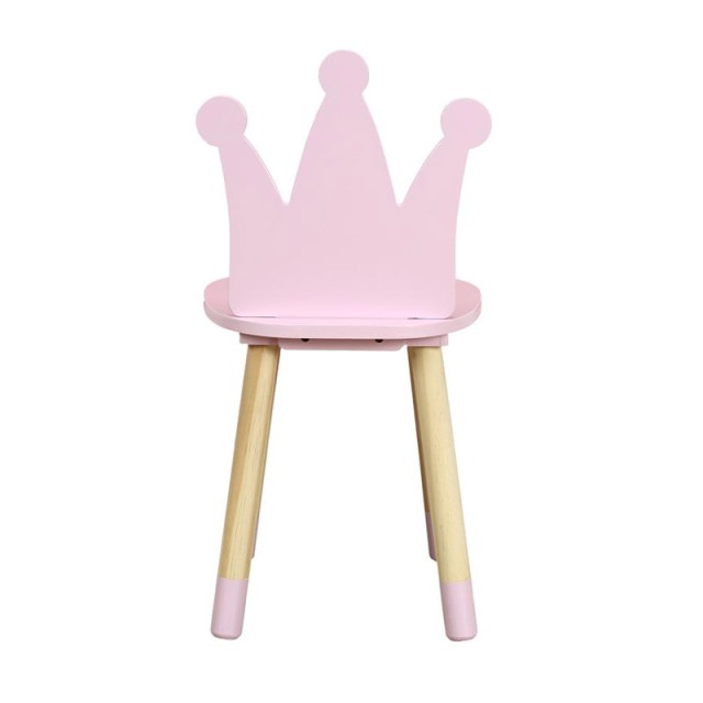 Παιδικό Ξύλινο Καρεκλάκι Κορώνα 28 x 28 x 54 cm Home Deco Kids HD6922
