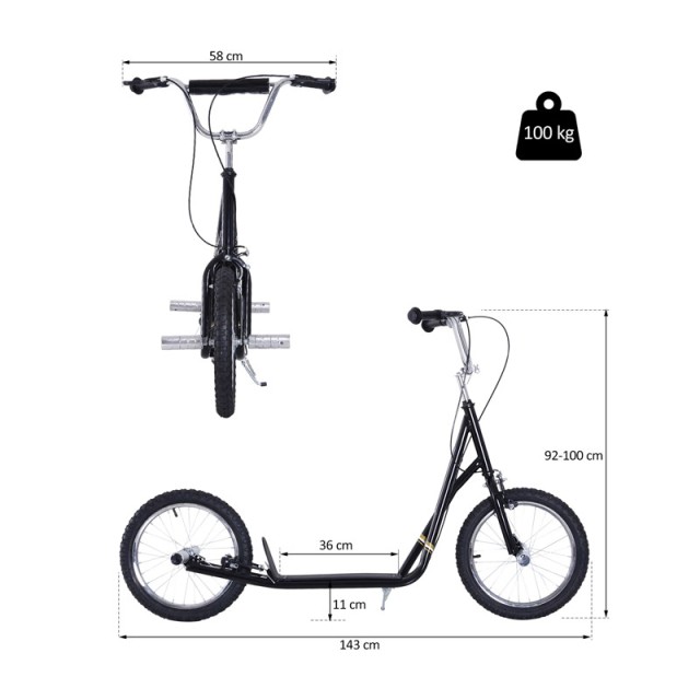 Παιδικό Δίτροχο Πατίνι - Scooter με Φουσκωτούς Τροχούς 16 HOMCOM 53...