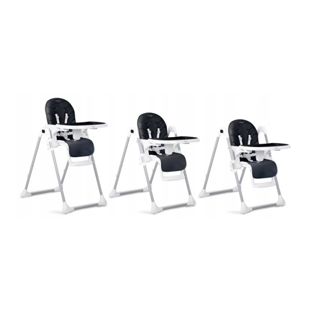Παιδικό Κάθισμα Φαγητού 3 σε 1 με Μεταλλικό Σκελετό Χρώματος Μαύρο ...