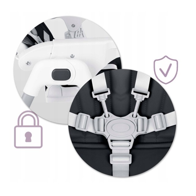 Παιδικό Κάθισμα Φαγητού 3 σε 1 με Μεταλλικό Σκελετό Χρώματος Μαύρο ...