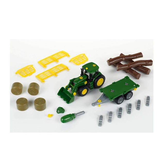Παιδικό Τρακτέρ με Καρότσα και Ξυλεία John Deer Klein 3906