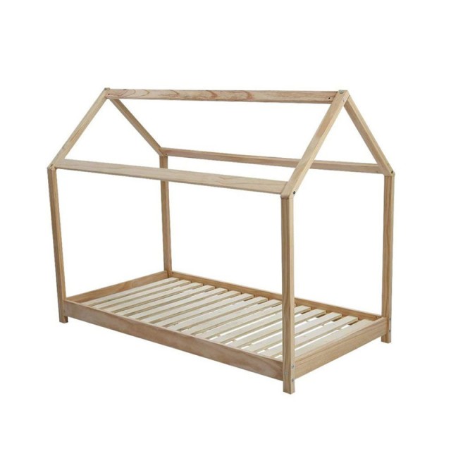 Παιδικό Ξύλινο Κρεβάτι Σπίτι 146 x 74.5 x 140 cm Hoppline HOP1001085