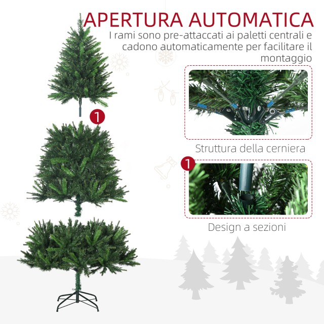 Τεχνητό Χριστουγεννιάτικο Δέντρο 180 cm με 786 Κλαδιά HOMCOM 830-746V01GN