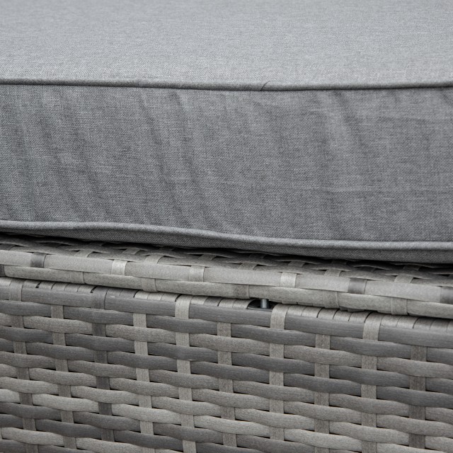 Outsunny 4-Pece PE Rattan Garden Lounge με γωνιακό καναπέ και τραπεζάκι σαλονιού με ποτήρι, γκρι 860-189