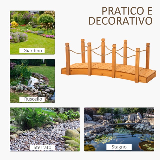 Outsunny Outdoor Ξύλινο Μπλουζάκι με Πλαϊνά Κάνναβης, Δομή Ξύλου Ελ...