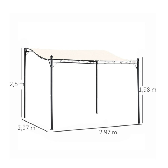 Πέργκολα - Τέντα Κήπου 2.97 x 2.97 x 2.50 m Outsunny 84C-038