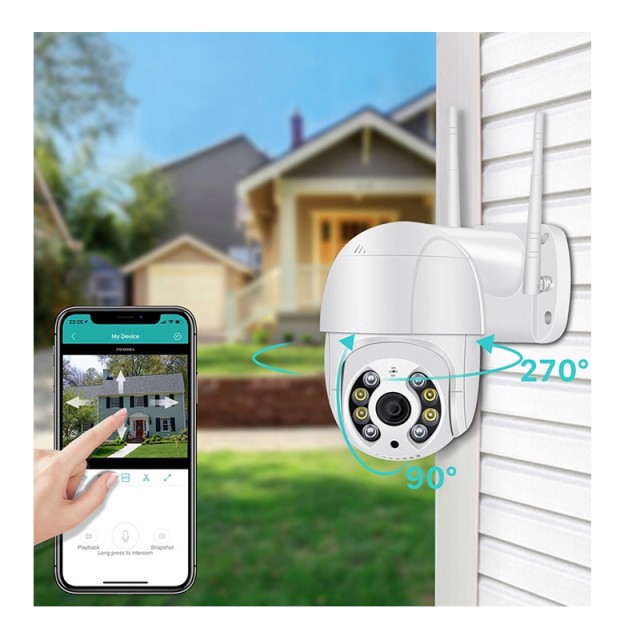 Περιστρεφόμενη Κάμερα Παρακολούθησης Full HD WiFi με Μικρόφωνο Verk Group 5907451330425