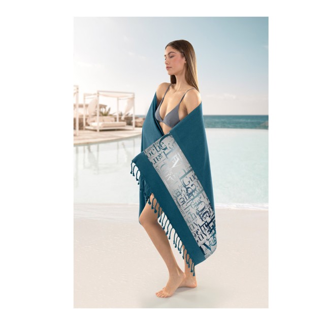 Πετσέτα Θαλάσσης 100% Βαμβάκι 90 x 170 cm Pestemal 12 Marine Guy Laroche 1130030123018