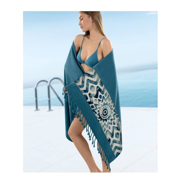 Πετσέτα Θαλάσσης 100% Βαμβάκι 90 x 170 cm Pestemal 17 Marine Guy Laroche 1130030123023