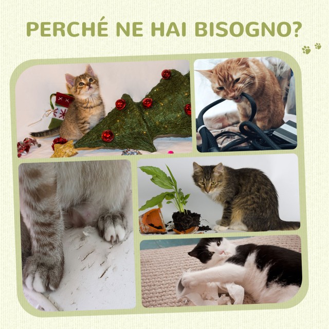 PawHut Scratching Tree για γάτες έως 5 κιλά με 2 μπάλες σιζάλ και βελούδινο, 34x25,5x58 cm, γκρι D30-700V00GY