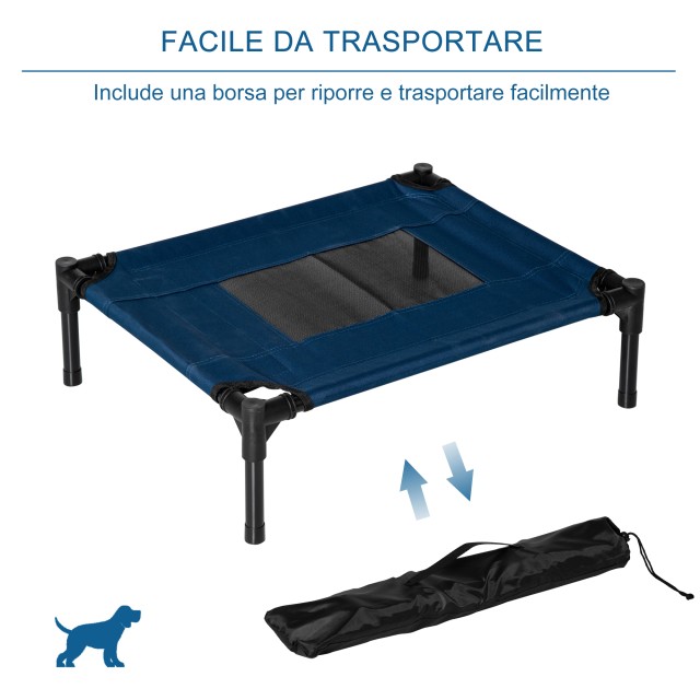 Κρεβάτι PawHut Raised Dog με αναπνεύσιμο κάθισμα, από ατσάλι και ύφασμα, 61x46x18 cm, καφέ και μαύρο D04-067DB