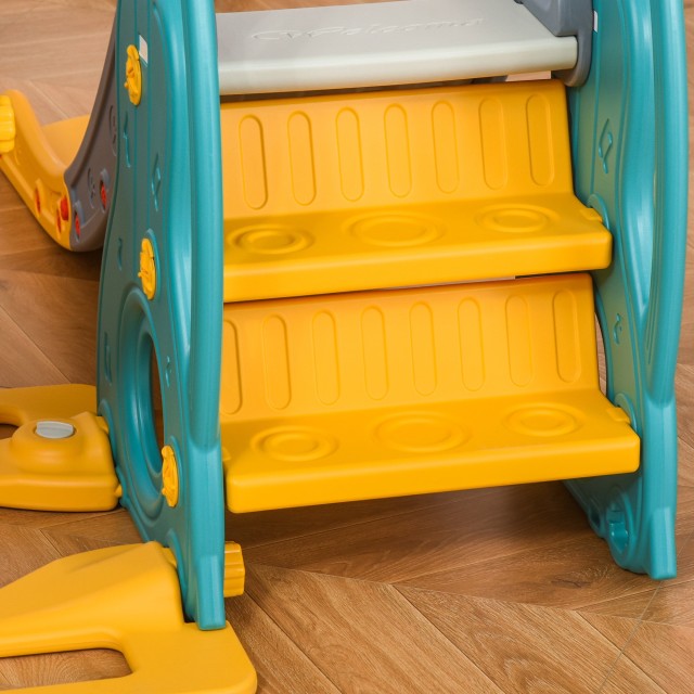 HOMCOM 18 Months-3 Years Baby Slide με ρυθμιζόμενη κούνια και καλάθ...
