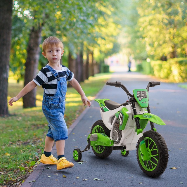 HOMCOM Electric Cross Bike για παιδιά 3-5 ετών - Πράσινο 370-165V90GN