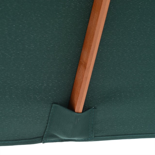 Outsunny ορθογώνια ομπρέλα μπαμπού και Polyester, Anti-UV Green 2x1,5x2,3m 84D-017GN