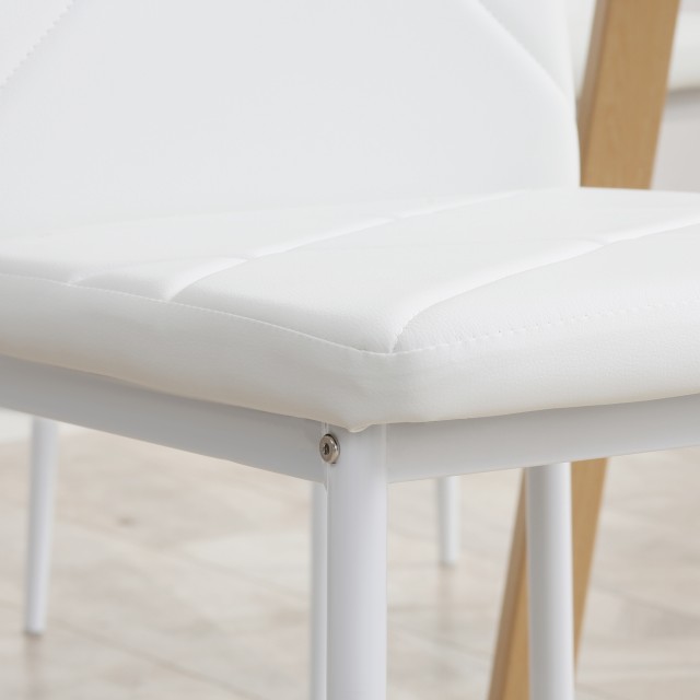 Σετ Μεταλλικές Καρέκλες Τραπεζαρίας 41 x 50 x 97 cm 4 τμχ HOMCOM 835-835V00WT