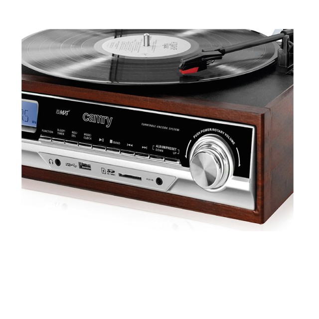Πικάπ με Bluetooth/MP3/USB/SD/Recording και Τηλεχειριστήριο Camry CR-1168
