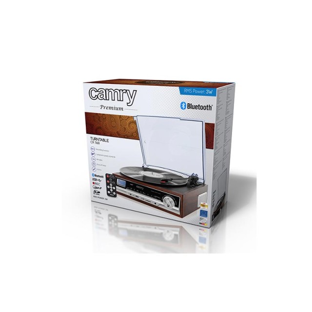 Πικάπ με Bluetooth/MP3/USB/SD/Recording και Τηλεχειριστήριο Camry CR-1168