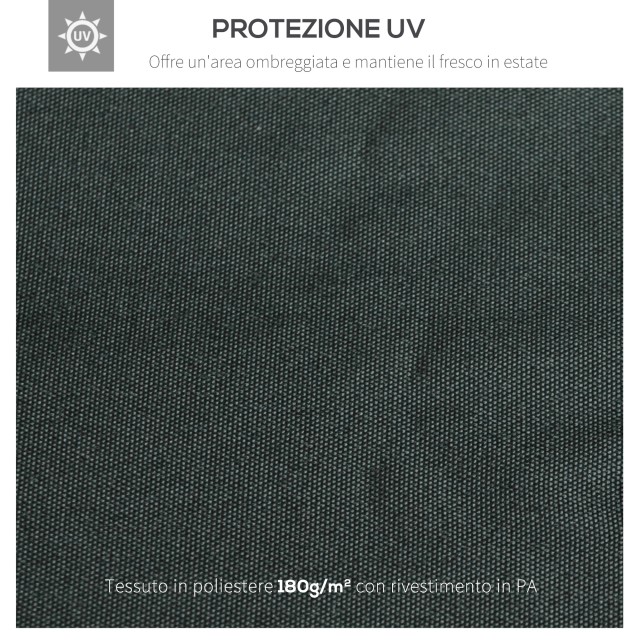 Outsunny 4x3m 2-Tier Polyester Gazebo κάλυμμα με ιμάντες και 10 οπές αποστράγγισης, γκρι ανθρακί 84C-102GY