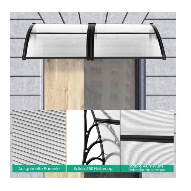 Πλαστικό Κιόσκι - Τέντα Πόρτας Εισόδου 122 x 99 x 28 cm Costway NP11229GR