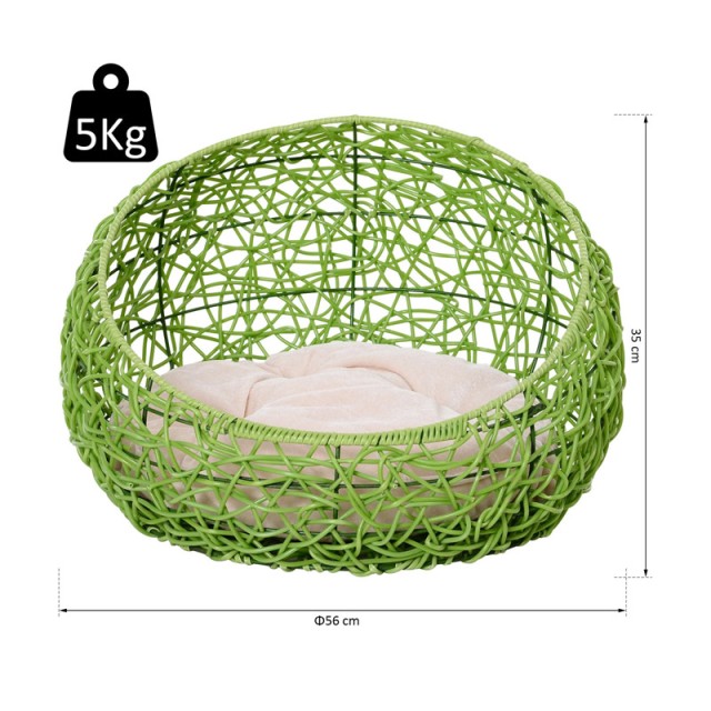 Πλεκτό Κρεβάτι Γάτας 56 x 35 cm Pawhut D30-247GN